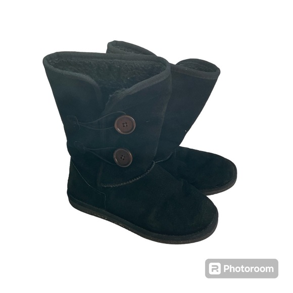 Lamo Black Suede Mid-Calf Boots Size 6 - Picture 1 of 7